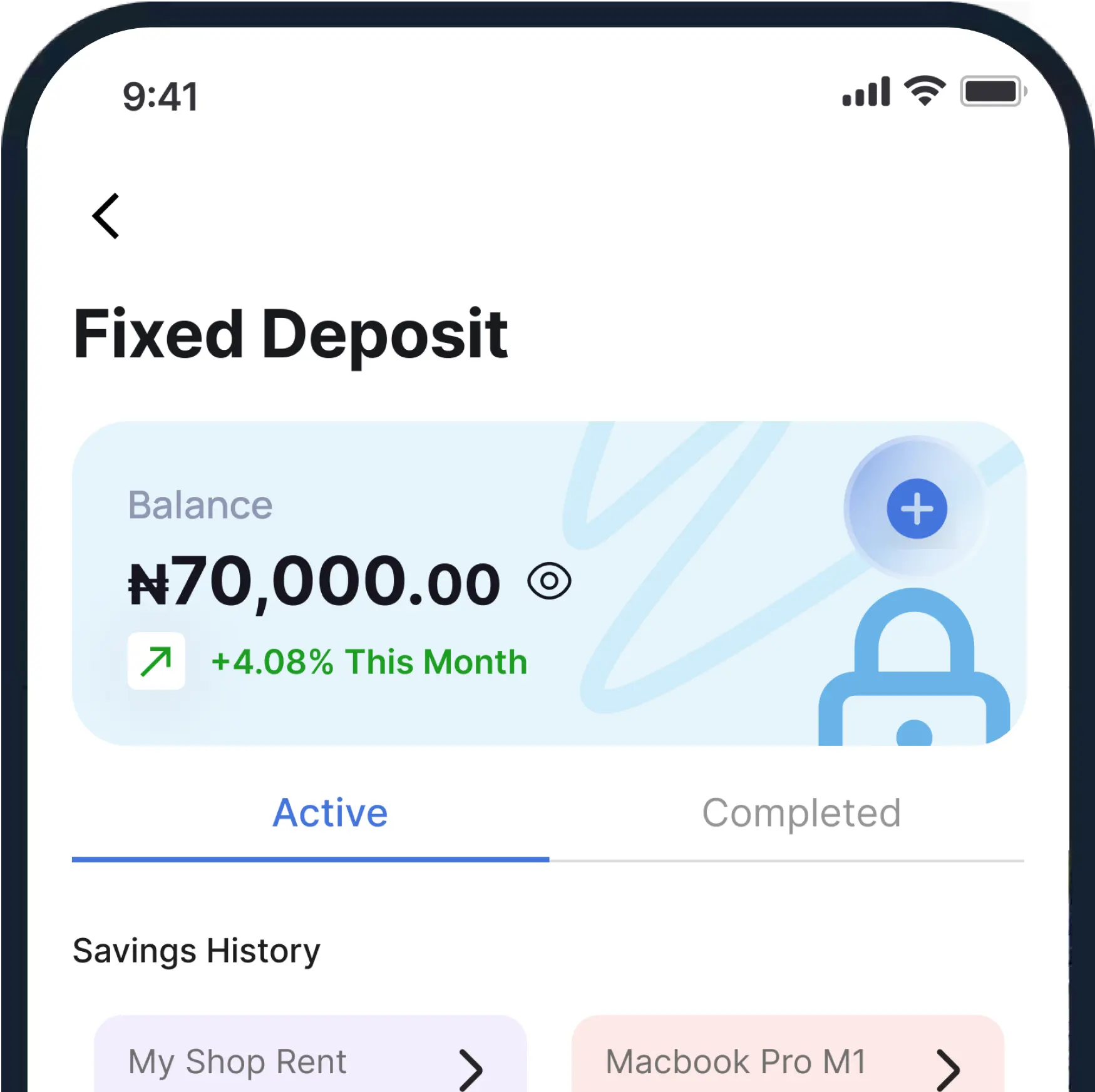 assets mobile target saving mock up