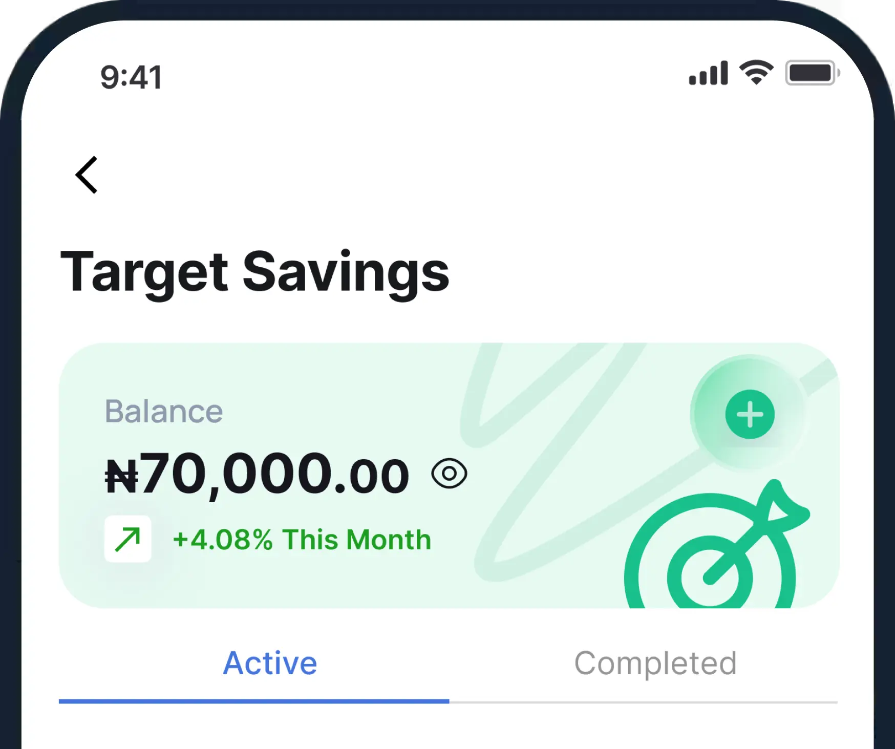 assets mobile target saving mock up